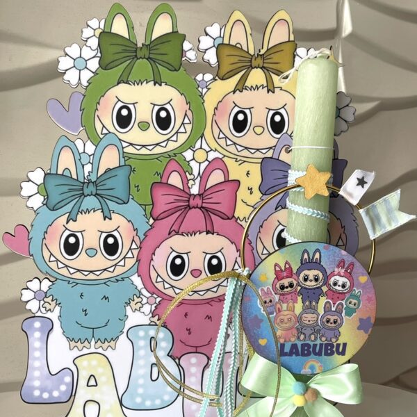 SET λαμπάδα και φιγούρα stand ”Labubu”