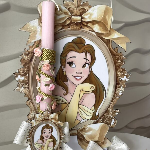SET λαμπάδα και φιγούρα stand ”Belle Disney”