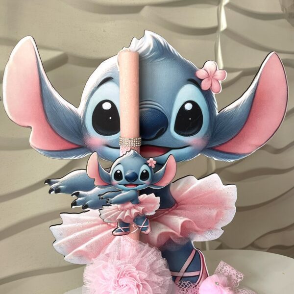 SET λαμπάδα και φιγούρα stand ”Stitch Ballerina”