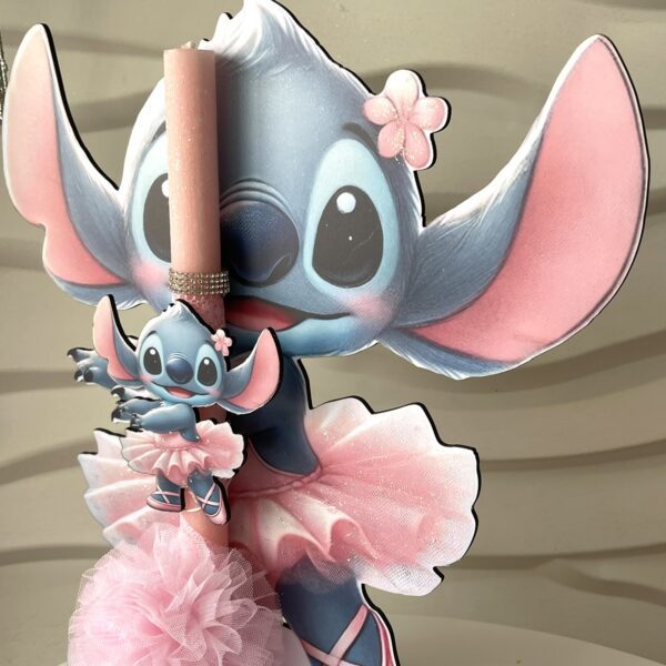 SET λαμπάδα και φιγούρα stand ”Stitch Ballerina”