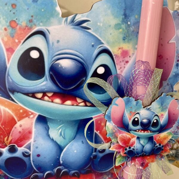 Set λαμπάδα και stand ”Stitch”