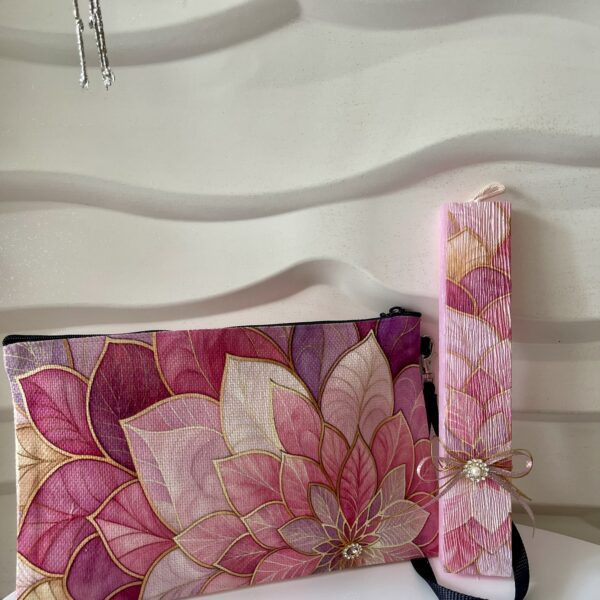 Set τσαντάκι και λαμπάδα ”Floral”