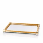 Ορθογώνιος γυάλινος δίσκος με καθρέφτη και glitter