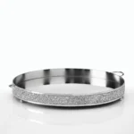 Στρογγυλός μεταλλικός δίσκος με καθρέφτη και ασημένια στρασάκια