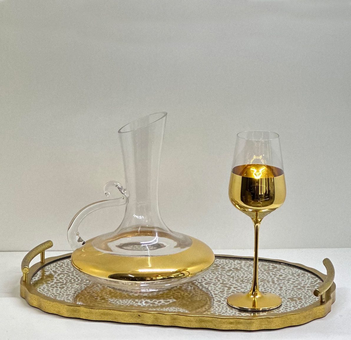 Σετ δίσκος ποτήρι και καράφα γάμου Σετ δίσκος ποτήρι και καράφα γάμου