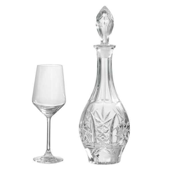 Σετ ποτήρι και καράφα γάμου κρυστάλλινα