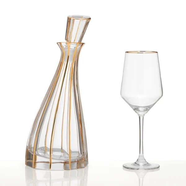 Κρυστάλλινο σετ ποτηριού και καράφας γάμου