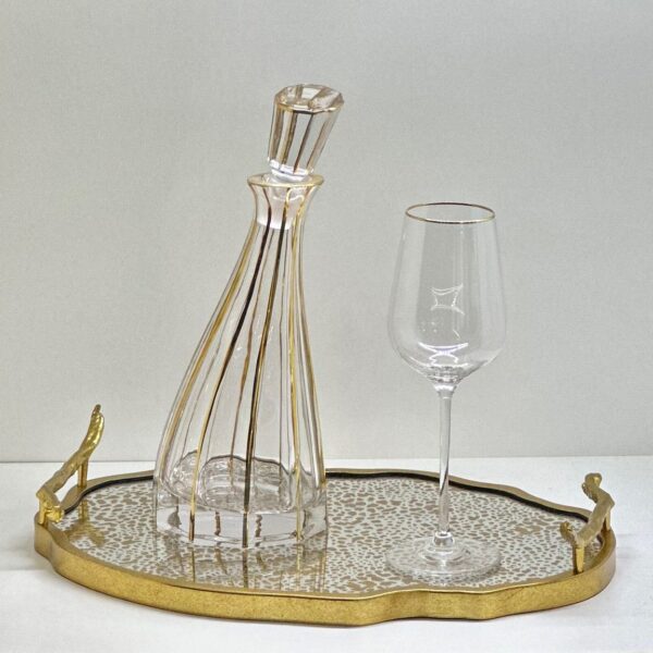 Σετ δίσκος ποτήρι και καράφα γάμου