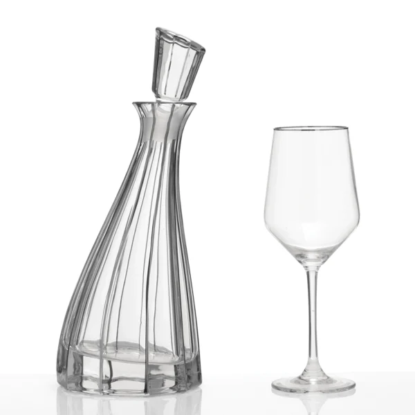 Κρυστάλλινο σετ ποτηριού και καράφας γάμου