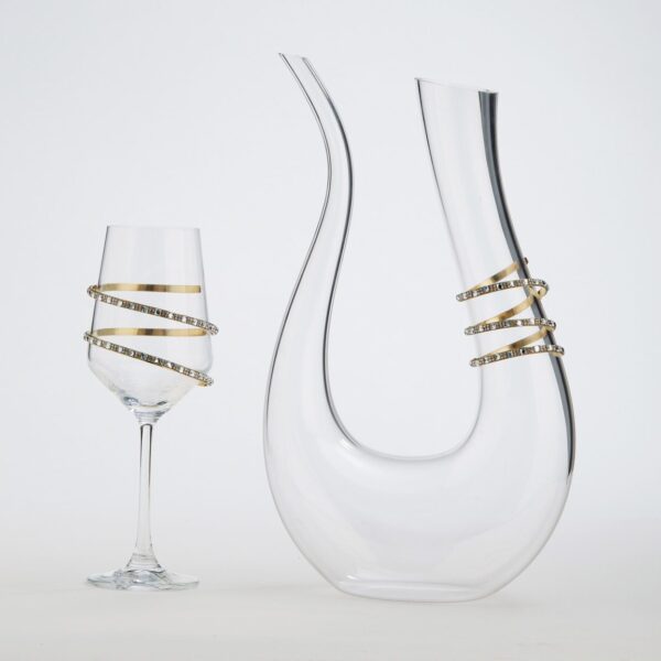 Σετ ποτηριού και καράφας γάμου από κρύσταλλο