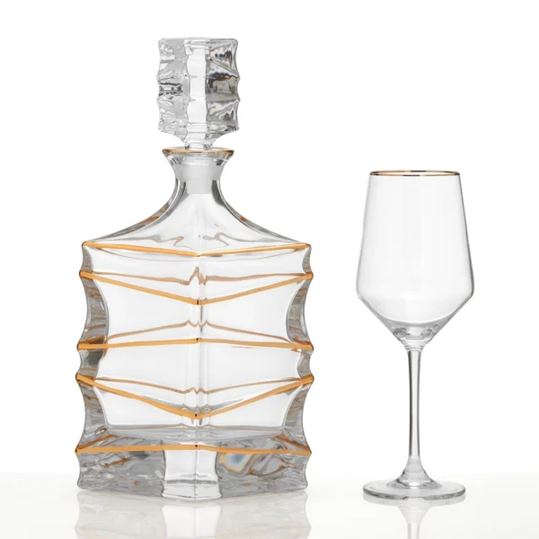 Κρυστάλλινο σετ ποτηριού και καράφας γάμου